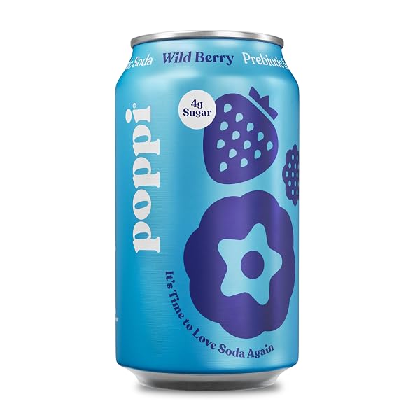 POPPI WILD BERRY PREBIOTIC SODA SGL, 12 FZ