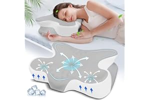 Mixiniso Cervical Neck Pillow, Side Sleeper Pillow for Adults, Neck Pillow for Neck and Shoulder, Orthopedic Contour Memory Foam Pillows for Side Back & Stomach Sleepers with Cooling Pillowcase
