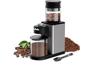 Wancle Conical Burr Coffee Grinder, Coffee Bean Grinder with Adjustable Grind Settings for Espresso, Drip & French Press, Low Noise & Anti-static with Powder Blower, Stainless Steel Burr