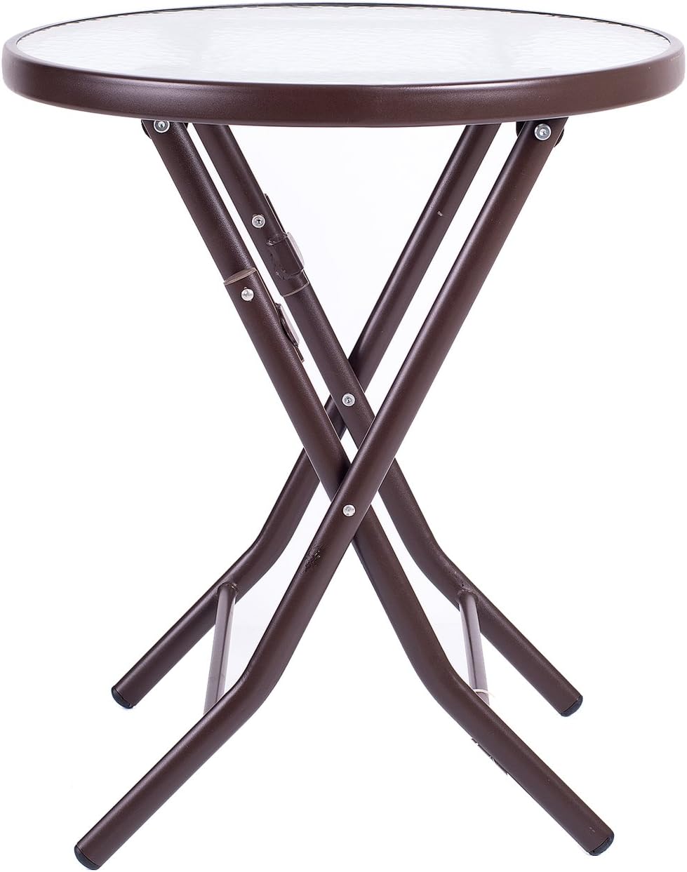 Amazon Com Domi Outdoor Living Outdoor Steel Patio Furniture Set Folding Round Table Glass Kitchen Dining