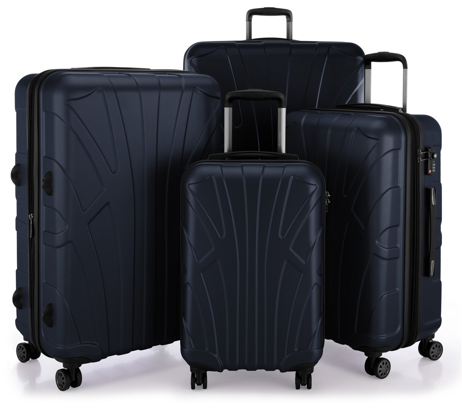 Suitline - Set of 4 Hard-Side Luggages Trolley Hardside Hard Shell Suitcase Expandable, TSA, (S, M, L & XL), Darkblue — image 1