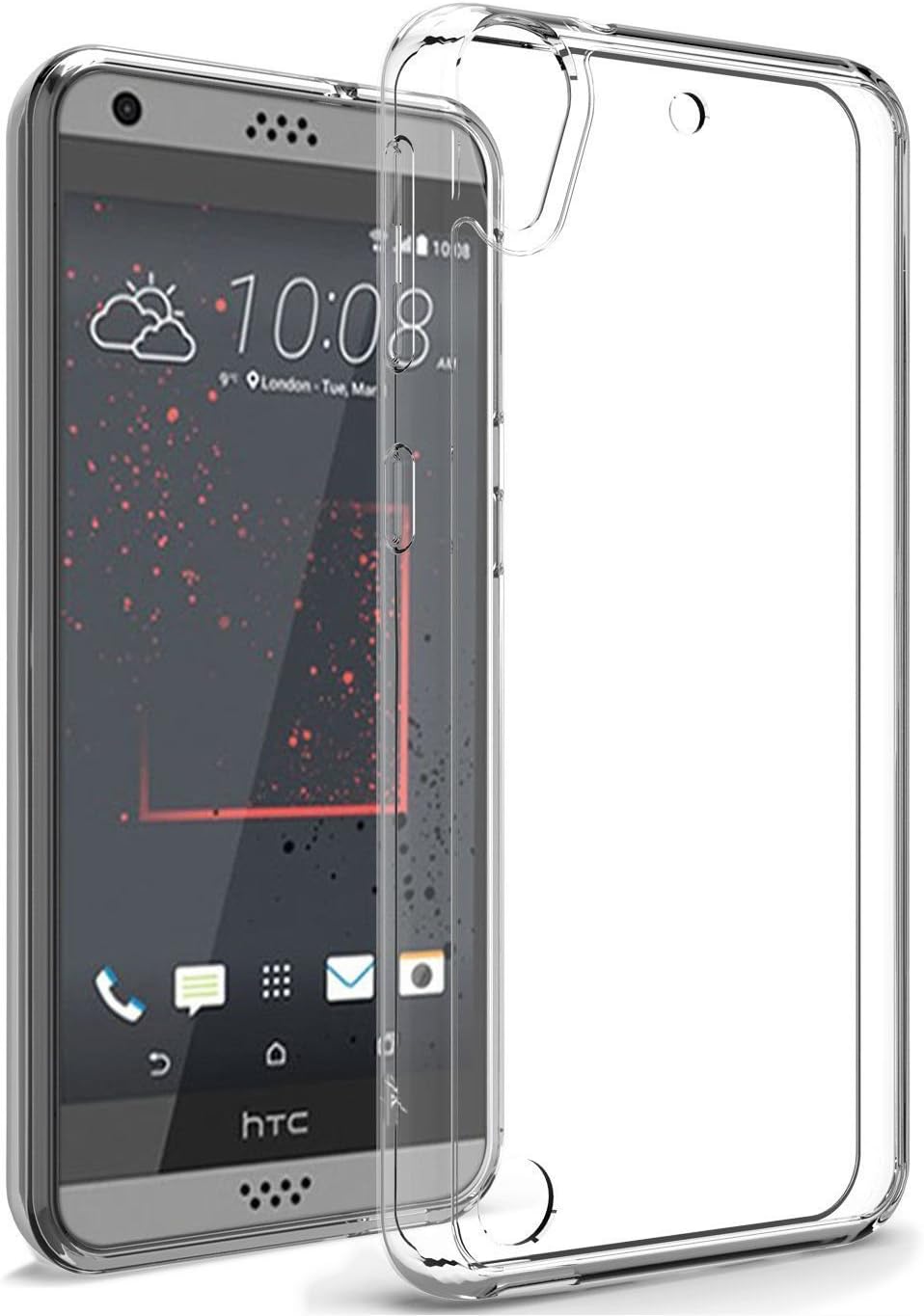 SS Tech Case for HTC Desire 650 Crystal Clear Soft Gel TPU Bumper Case/Anti-Scratch Clear Back [Drop Protection/Shock Absorption Technology]