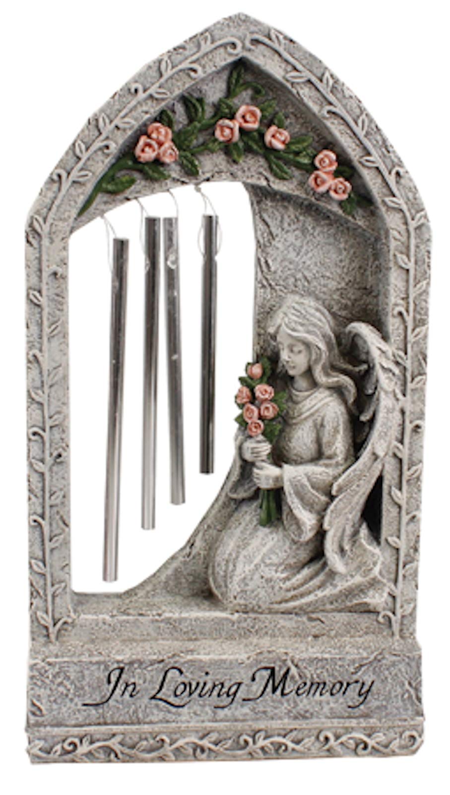 CBC Memorial 10¼" Angel Resin Grave Statue Windchime