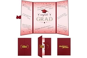 Vlipoeasn 2024 Graduation Guest Book Alternative, Red Gold Class of 2024 Graduation Party Decorations, Graduation Signature Book for 2024 College High School, Unique Graduation Gifts for Friends
