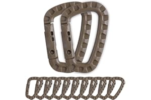 MANESI Tactical Carabiner Keychain -12/15/16 Pack Hard Polymer Carabiners D Rings Light Weight Spring Snap Gear Clip Utility Hooks Backpack Hanging Buckle for Outdoor Travelling Camping