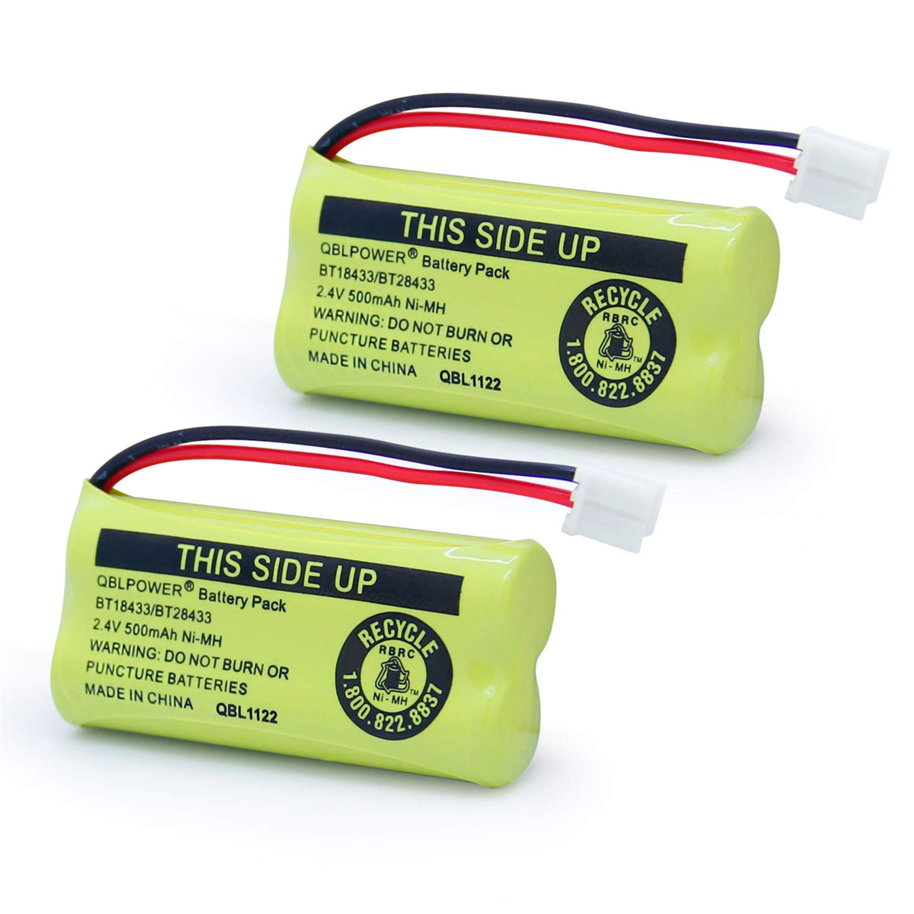 GeiLienergy 4.8V 2000mAh NiMH RX Receiver Battery Pack 2-Pack For RC Airplane - Hitec Connector, Futaba JR