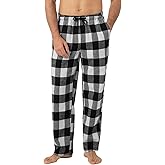 LAPASA Men's Pajama Pants Cotton Flannel Plaid Lounge Fleece Warm Sleepwear Pants PJ Bottoms Drawstring and Pockets M39/M128