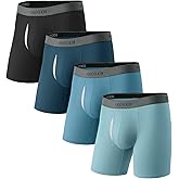 GOOTUCH Men’s Breathable Boxer Briefs, Moisture-Wicking Odor Control Bamboo Underwear, Second Skin & Anti Chafe(2&4 pack)