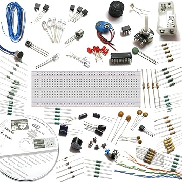 Deepak Enterprise Electronics Project spares with breadboard, 30 circuits eBook CD and Videos (Orange)