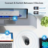 TECKNET Wireless Bluetooth Mouse 3 Devices 4800 DPI Silent Click Grey view 4