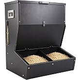 New Upgrade Hog Feeder, Heavy Duty Galvanized Steel Pig Feeder, Multipurpose Livestock Trough - 3.2 Bushels Capacity, Outdoor Pig Feeders with Visible Feed for Feeding up to 7 Hogs (2 Door)