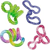 Tangle Crush 4-Pack Slime, Rainbow, Soda Pop, Galaxy - Twist Fidgets for Boys and Girls - Slime Tangle Fidget Jr