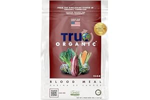 True Organic Blood Meal – High-Nitrogen Organic Fertilizer for Rapid Vegetative Growth – 3lb Bag Covers 104 Sq. Ft.