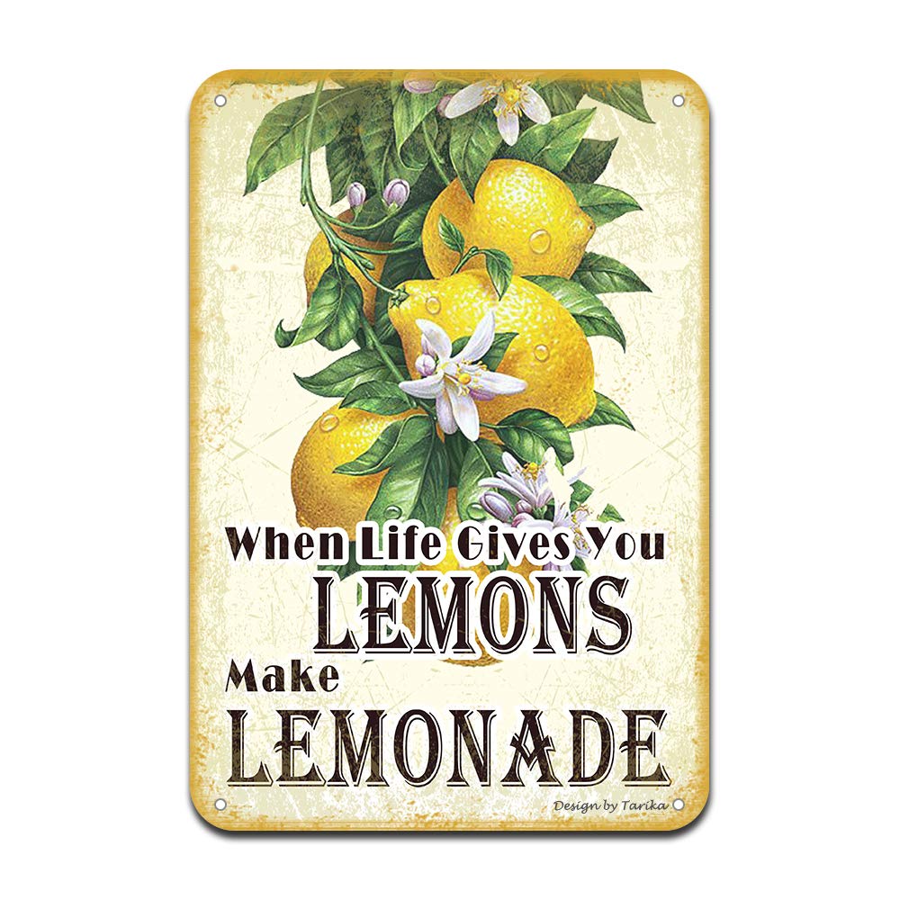 When Life Gives You Lemons Make Lemonade Iron Poster Painting Tin Sign Vintage Wall Decor for Cafe Bar Pub Home Beer Decoration Crafts