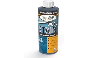 SamaN Interior Water Based Wood Stain - Natural Stain for Furniture, Moldings, Wood Paneling, Cabinets (Azure TEW-106-12, 12 oz)