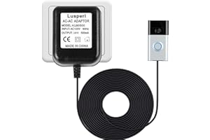 Extra Long 16.4ft Cord Video Doorbell Power 18V500mA Doorbell Transformer for Ring,Nest Hello,Wyze and Eufy Video Doorbells (