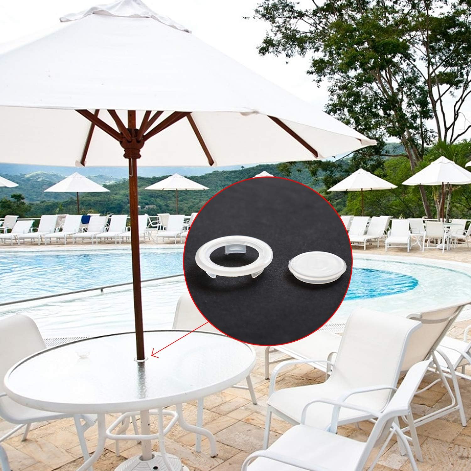 Xushop 2 Inch Patio Table Umbrella Hole Ring And Cap Set 2 Set Black Thicker Hole Ring Plug And Cap Set For Standard Size Umbrella Antnoordende Nl