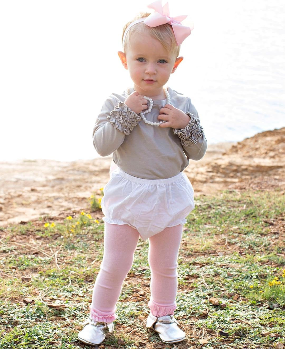 RuffleButts Baby/Toddler Girls Woven Baby Bloomer with Bow Clothing Bloomers,  Diaper Covers & Underwear malibukohsamui.com