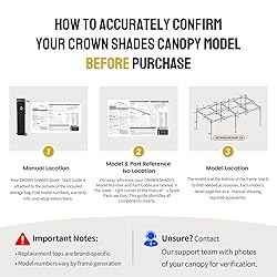 CROWN SHADES 10x20 Canopy Replacement Top - Only