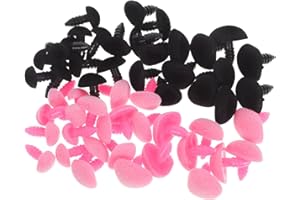 NUOBESTY 60pcs Plastic Safety Noses for Dolls Flocked Craft Triangle Noses for DIY Plush Toys Puppets