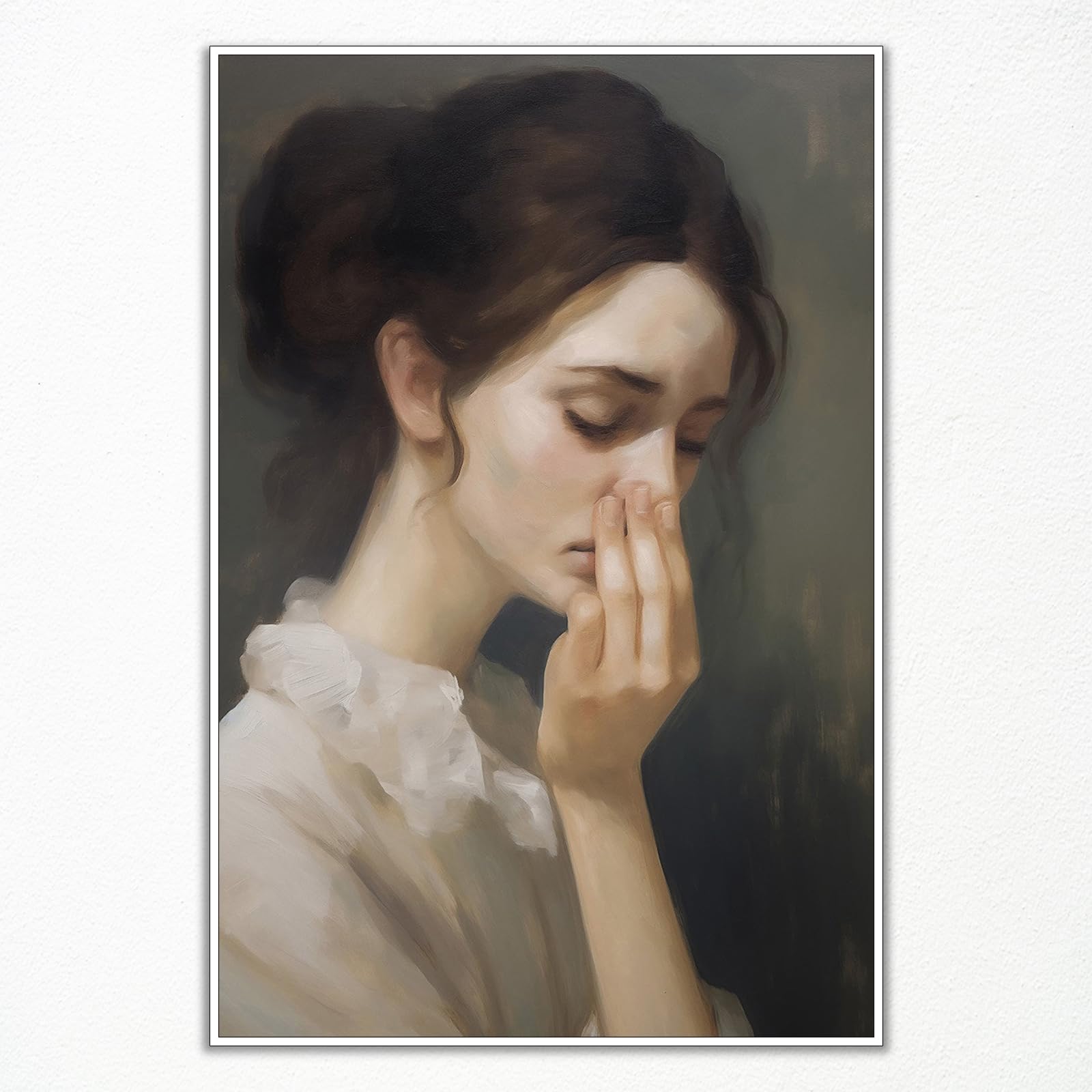 Anslipswar Classical Painting Bathroom Canvas Wall Art, Vintage Funny Bathroom Poster, Humor Amusing Toilet Art Prints, Classical Vintage Style Painting Toilet Funny Wall Decor 12x16in Unframed