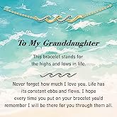 IEFLIFE Valentines Gifts for Her Women - 14K Gold Plated Wave Bracelets for Women Her, Valentines Gifts for Her Kids Girl Bracelet, Valentine Gift for Daughter Granddaughter