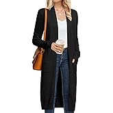 GRACE KARIN Women's 2026 Trendy Long Cardigans Sweater Lightweight Open Front Long Sleeve Maxi Duster Coats with Pockets