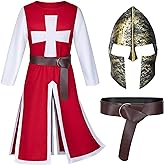 TOKYO REVENGERS Medieval Renaissance Crusader Knight Tunic Templar Robe Halloween Cosplay Warrior Costume Mask Belt Set
