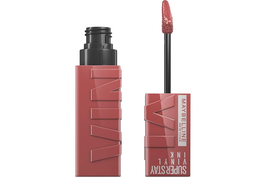 Maybelline Super Stay Vinyl Ink Longwear No-Budge Liquid Lipcolor Makeup, Highly Pigmented Color and Instant Shine, Cheeky, Rose Nude Lipstick, 0.14 fl oz, 1 Count