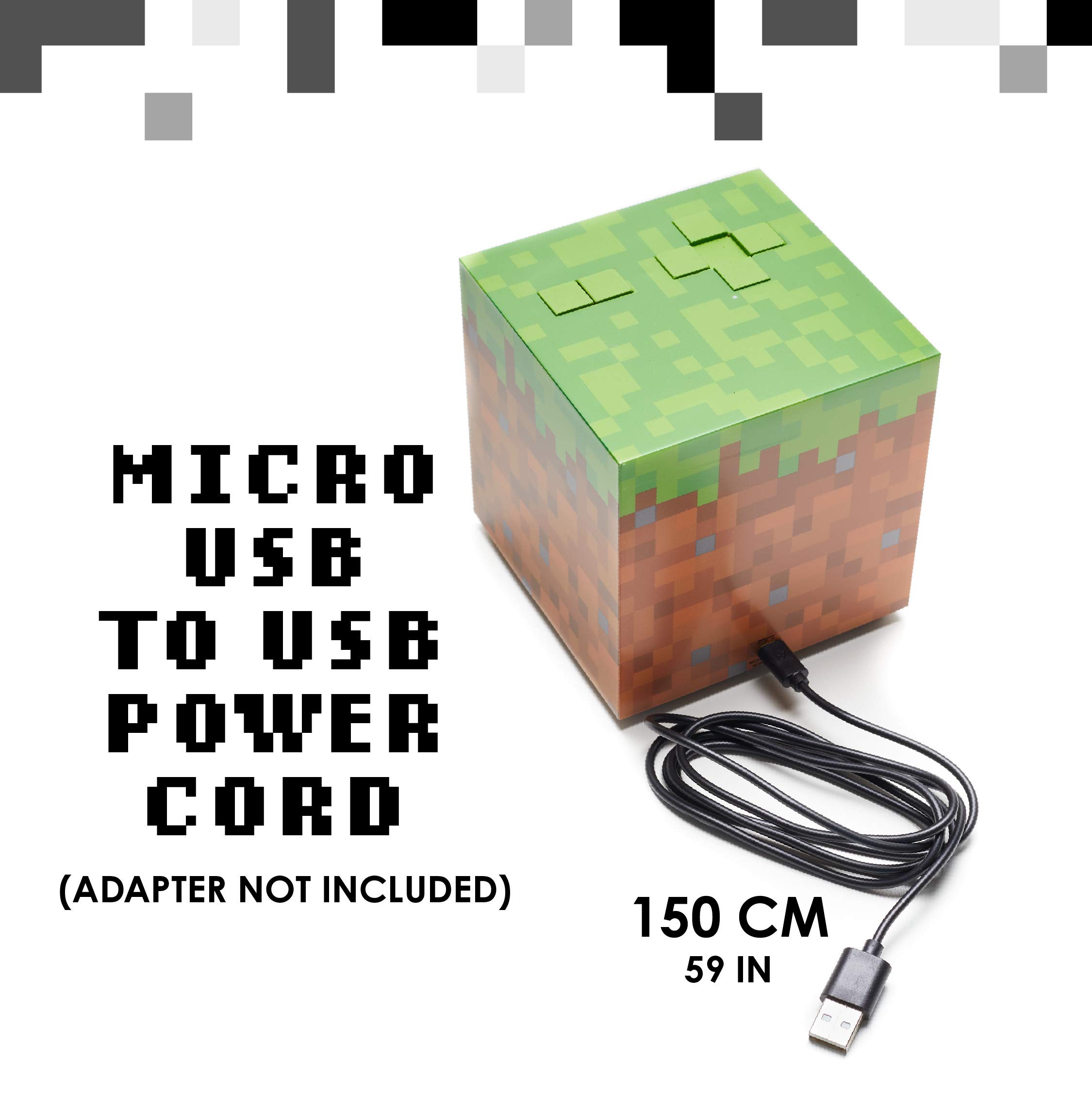 Paladone Minecraft Grass Block Digital Alarm Clock, Light Up Lamp Feature, Plays Official in Game Music, Bedroom Decor for Minecraft Gamers