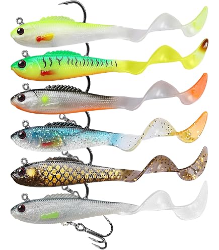 Pristis Paddle Tail Jig - Pre-Rigged Swimbait With VMC Hooks For Bass, Tuna & Saltwater Fishing