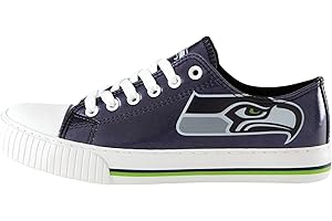 FOCO NFL Womens NFL Team Logo Metallic Ladies Fashion Low Top Canvas Sneakers Shoes