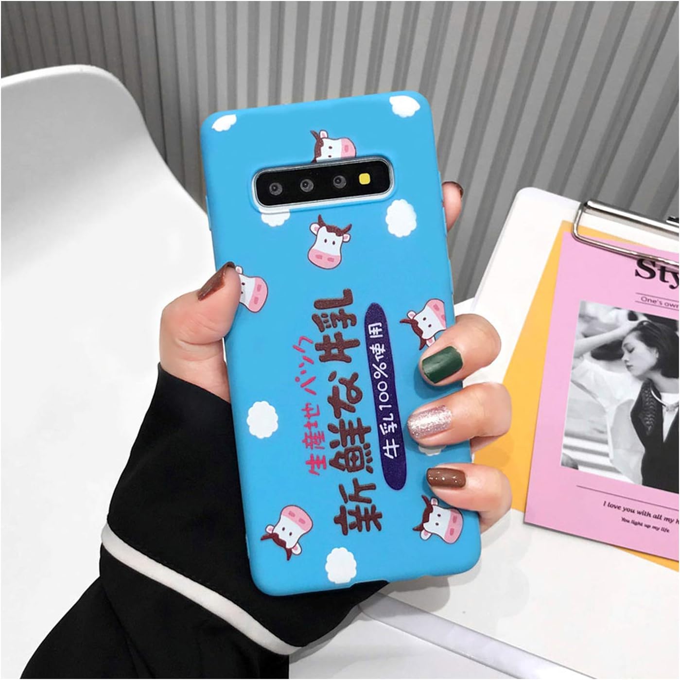 Milk Box Blue Soft Case for Samsung Cute Cows Phone Cover for Samsung Galaxy,for Samsung S8,Milk