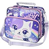 KidsPUNK Purple Cat Lunch Box, Aluminum, 10.23 x 5.27 x 8.62 in