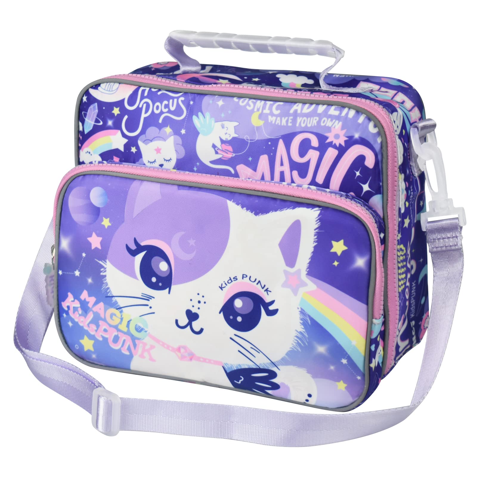 Purple Cat Lunch Box, Aluminum, 10.23 x 5.27 x 8.62 in