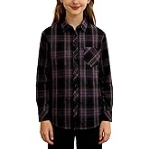 SANGTREE Girls & Womens Button Down Shirts Long Sleeve Flannel Shirt