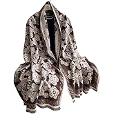 Pemilosci Cashmere Feel Winter Scarf for Women Large Pashmina Blanket Scarf Cashmere Wrap for Women Fall Winter Shawl