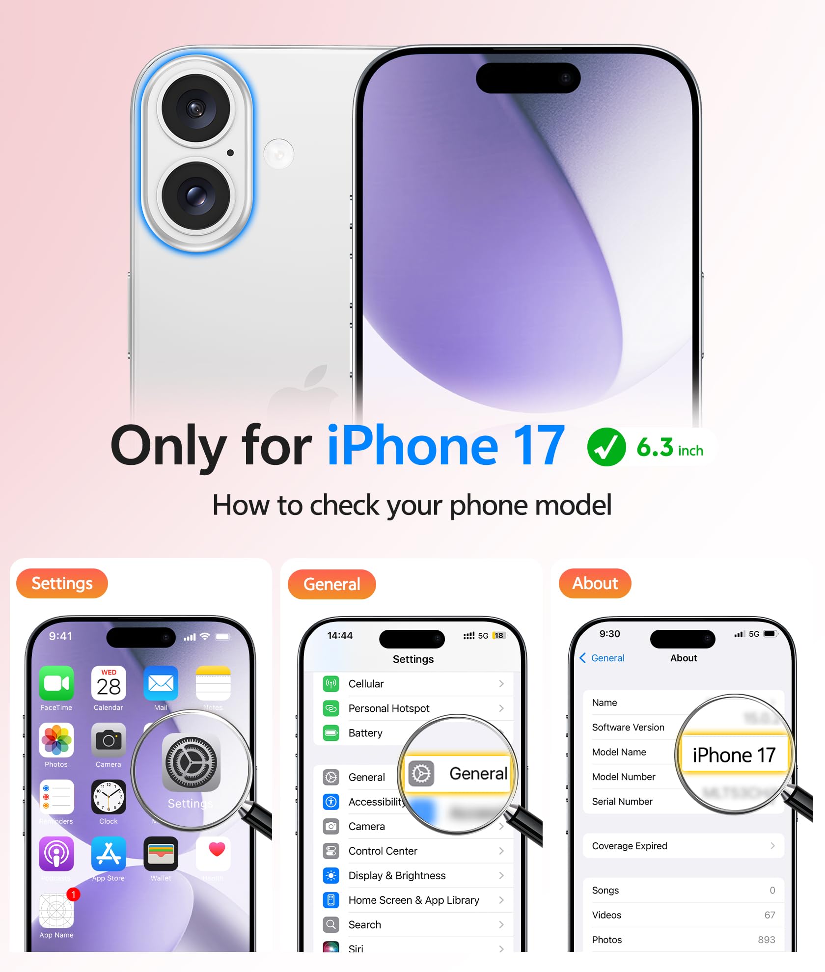 FNTCASE for iPhone 17 Phone Case: Magnetic Translucent Matte [Full Covered Camera Protection] [Screen Protector] Military Grade Shockproof Slim Cover Drop Proof Protective Cases - Light Purple