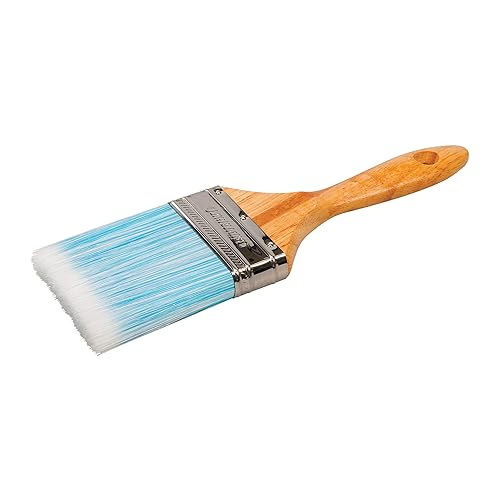 Silverline Synthetic Paint Brush 75mm / 3" (718107), Blue, White, Silver, Wooden Handle