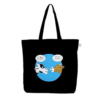 EcoRight Large Tote Bag 100% Cotton Canvas Reusable EcoFriendly PrintedWhats for Dinner (Black) 0202D01