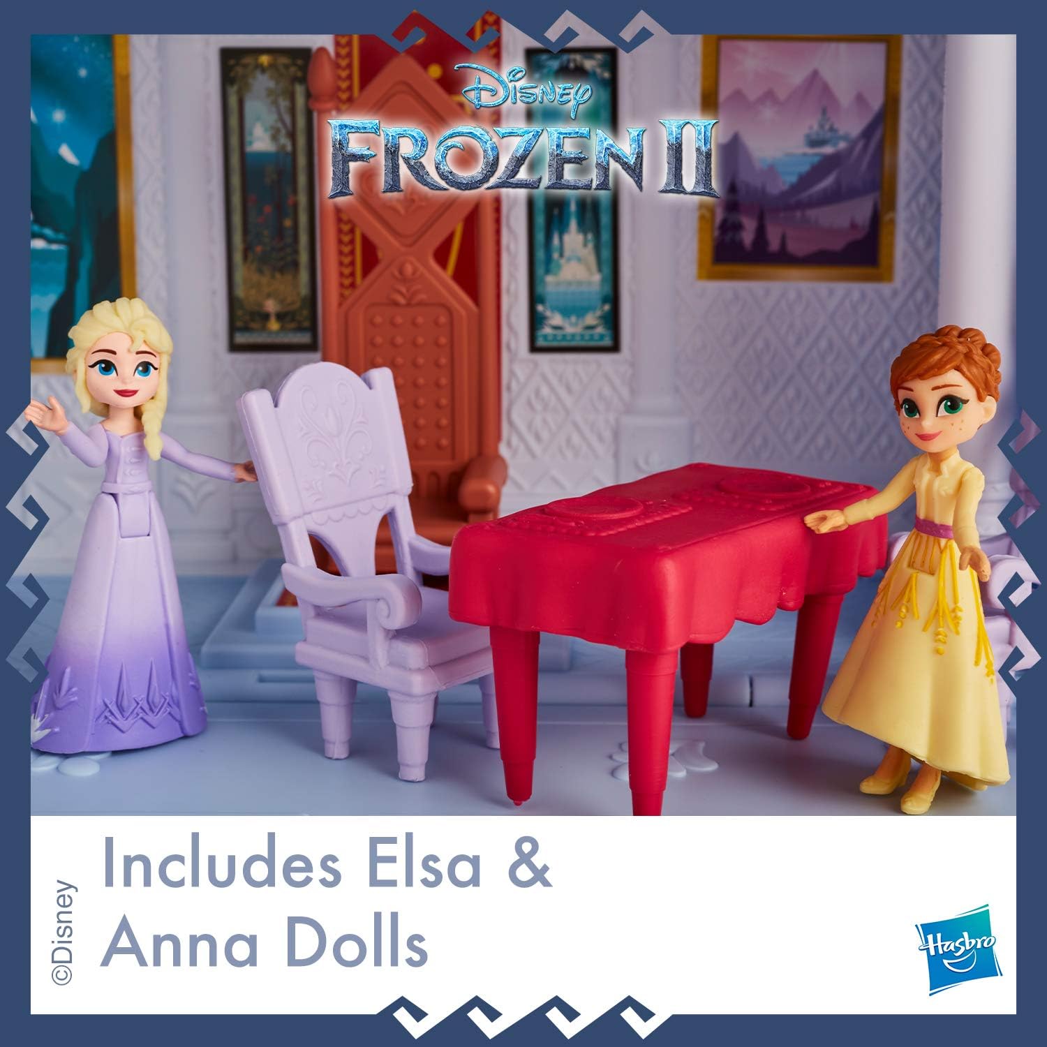 Disney Frozen Pop Adventures Arendelle Castle Playset with Handle, Including Elsa Doll, Anna Doll, & 7 Accessories - Toy for Kids Ages 3 & Up: Toys & Games