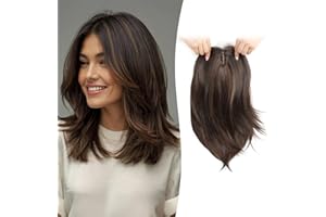 Hair Toppers for Women,14 Inch Toppers Hair Pieces for Women with Thinning Hair Wispy Clip in Bangs 360° 3D Breathable Realis