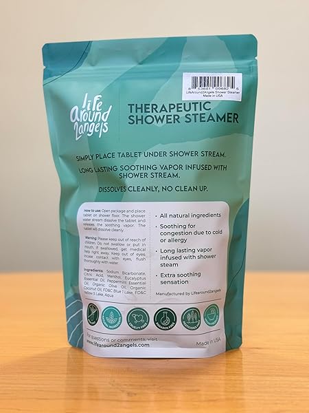 LIFEAROUND2ANGELS THERAPEUTIC SHOWER STEAMER EUCALYPTUS PEPPERMINT 12 PACK MADE IN USA STRESS SHOWER VAPOR SHOWER BOMB TABLETS SELF CARE RELAXATION GIFTS FOR WOMEN SPA CHRISTMAS GIFTS STOCKING STUFFER