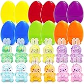 ORNACELE 12PCS Easter Marble Eggs with Fidget Bunny for Party Favors, Supplies for Egg Hunt, Basket Stuffers/Fillers, Classroom Prize Supplies Toddler Boys Girls