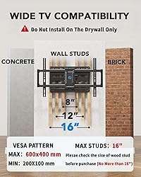 Pipishell Full Motion TV Wall Mount for 42-85 inch