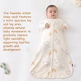 PewinGo Baby Sleeping Bag 0.5 Tog 0-6 Mths 2 Pack 100% Cotton Beige view 6