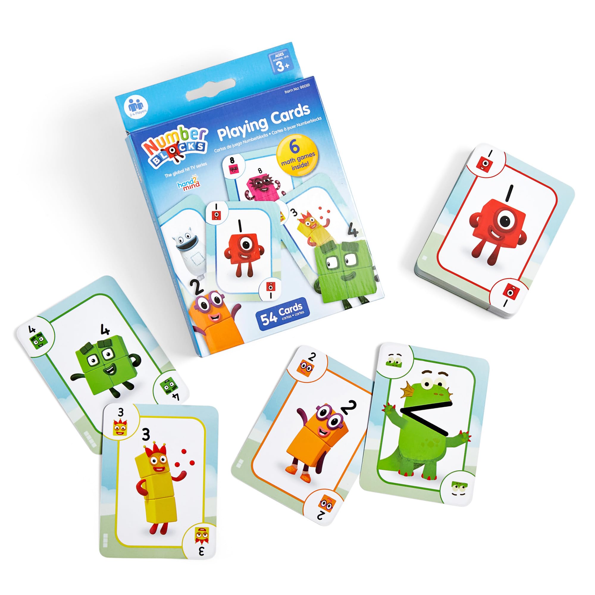 Learning Resources Numberblocks Playing Cards, Ages 3+, 54 Cards with Character Images, Rules for 2 New Numberblocks Kids Games and 4 Updated Classic Games, Travel Family Game