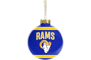 FOCO NFL Glass Ball Ornament - Limited Edition Christmas Ball Ornament - Show Your Team Spirit with Officially Licensed Fan Gear (Los Angeles RAMS)