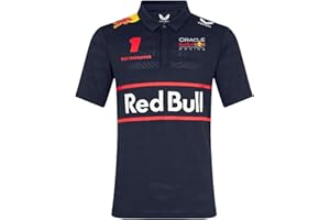 Castore Oracle Men’s Red Bull Racing F1 Team Driver Polo Shirt | Official Red Bull F1 Racing Shirt with Team & Sponsor Logos