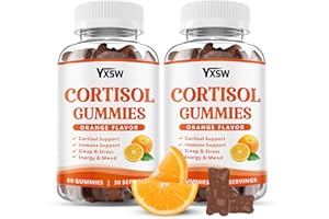 YXSW Cortisol Supplements Gummies for Women Sugar-Free Cortisol Gummies with Magnesium Glycinate Ashwagandha Rhodiola Rose for Relaxation, Focus, Zzz Support, Orange Flavor, 120 Count